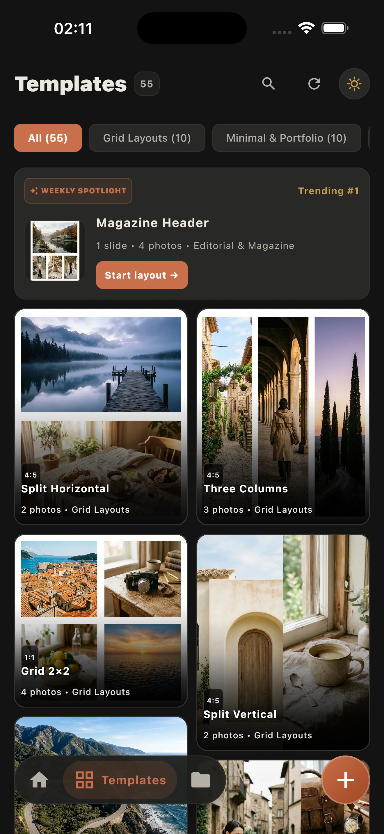 Swipelle 55+ Curated Templates Catalog